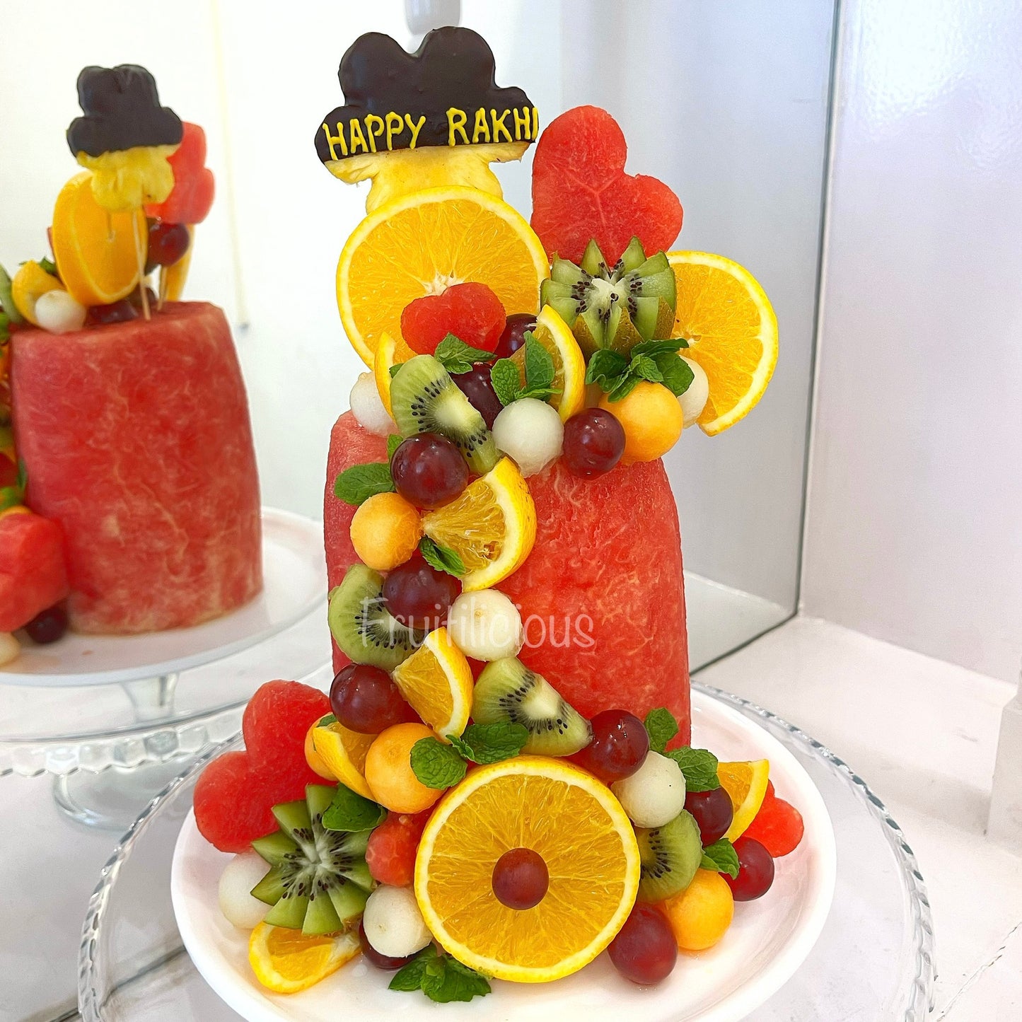 Watermelon Rakhi Fruit Cake