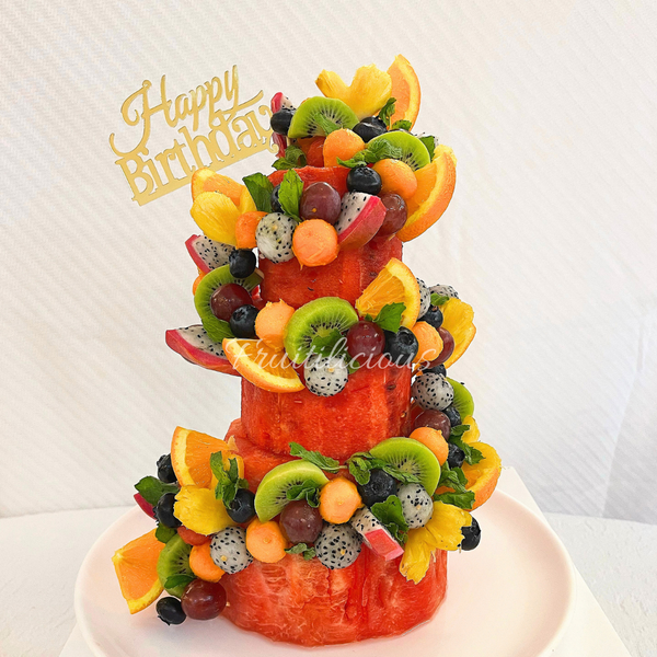 Watermelon Tower Watermelon cake Fruit cake.